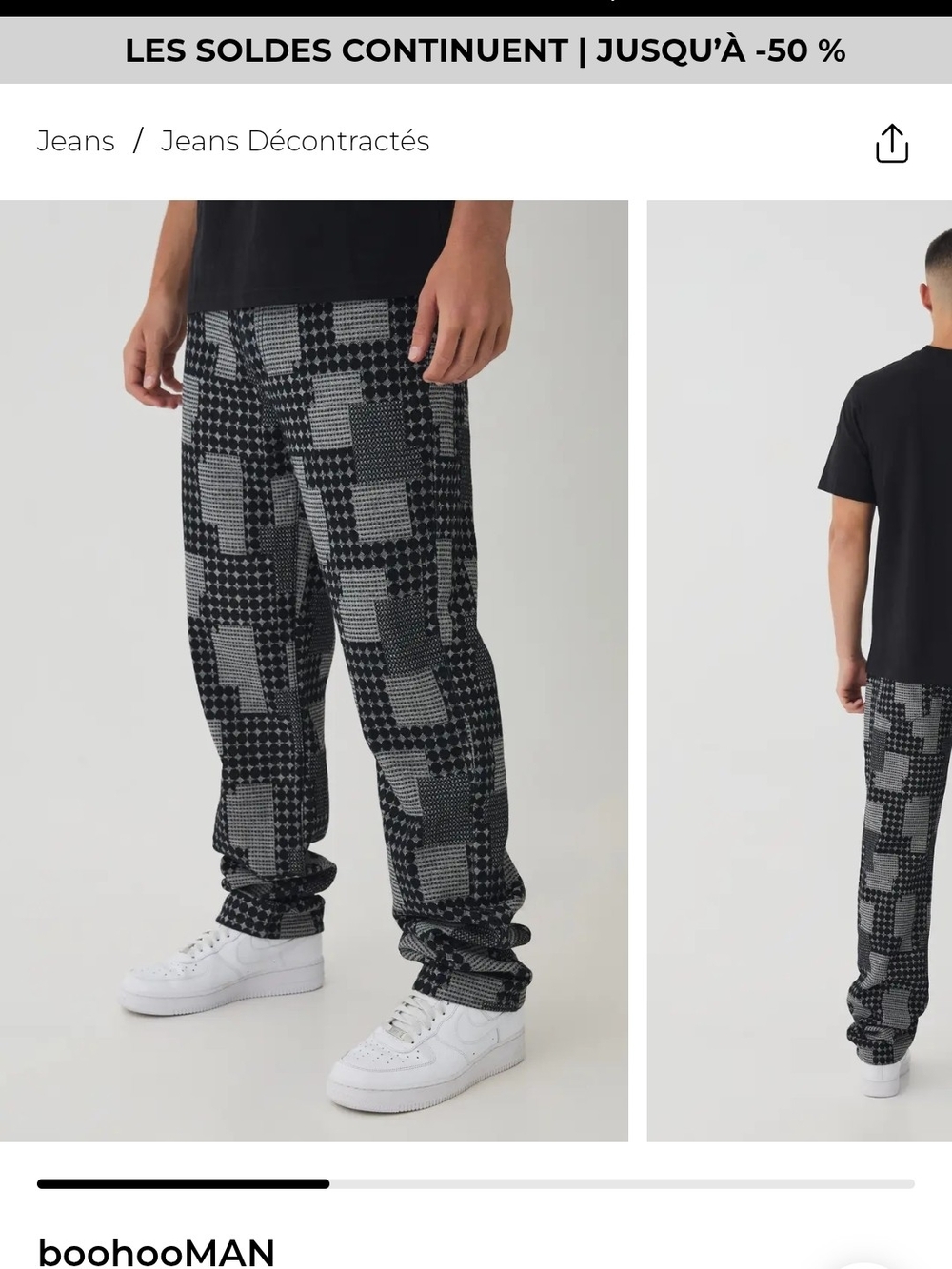 Gustin Black & Gray Patchwork Cargo Pants